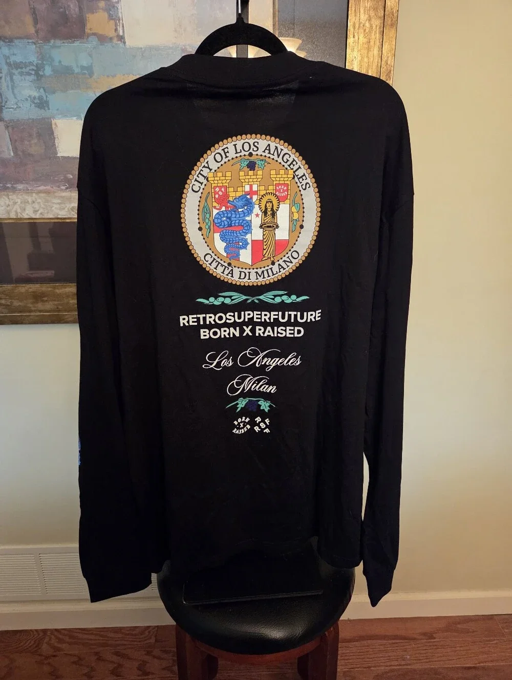 Born x Raised x Retrosuperfuture LA Milan Long Sleeve Tee XL NWOT Black